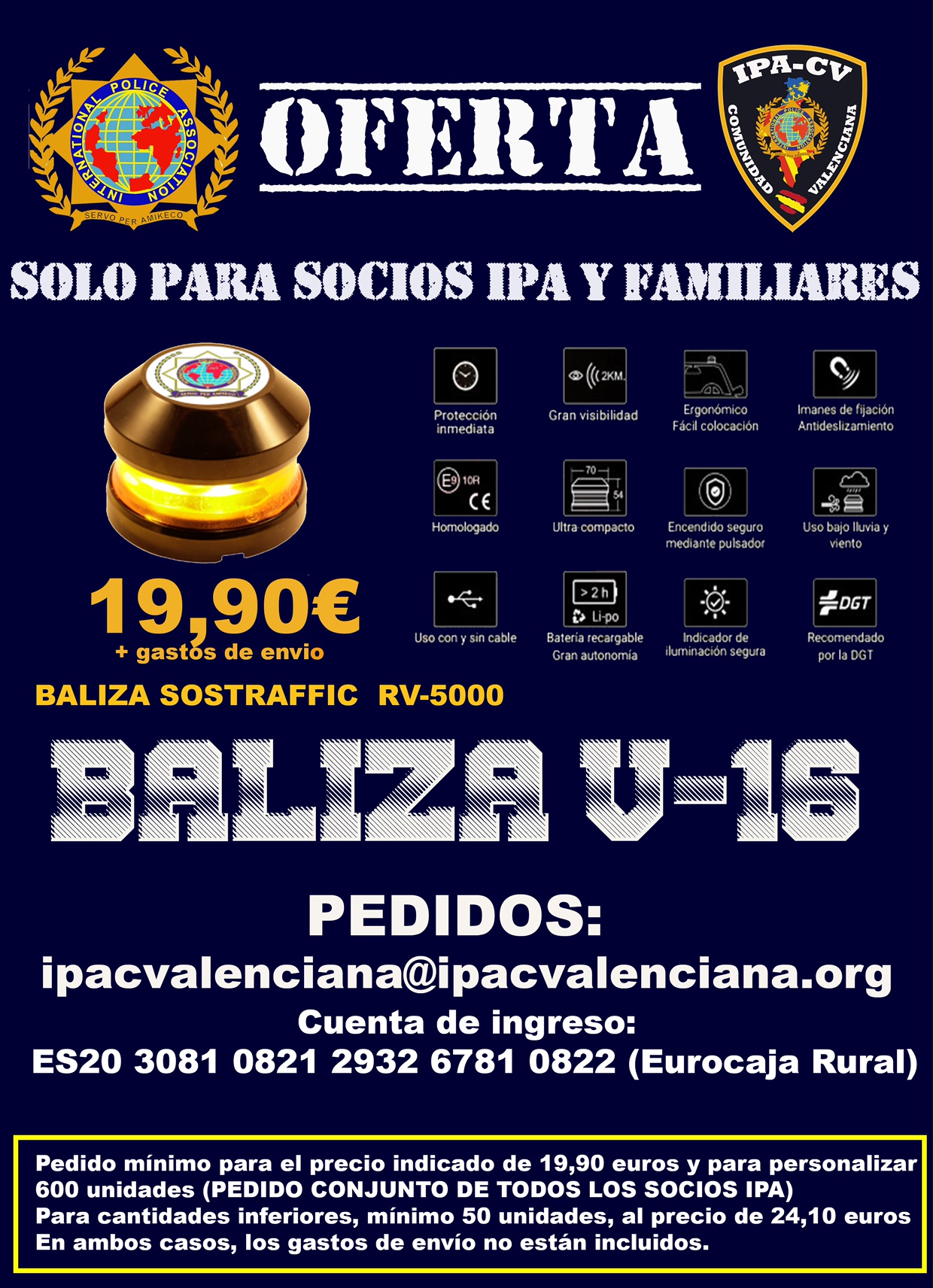 Balizas V-16 para nuestros socios